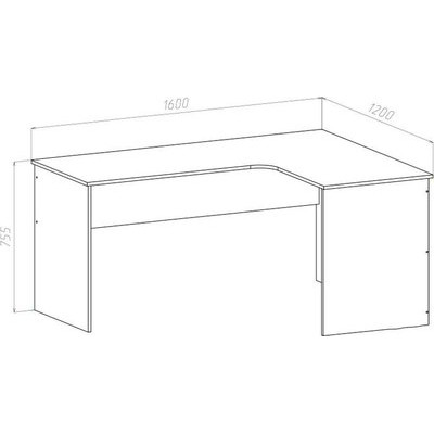 Письменный стол МДК СПУ-Л угловой 1600x1200x755