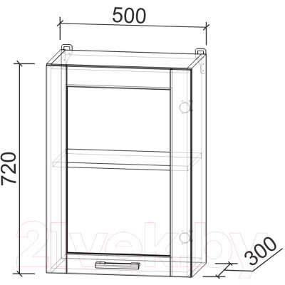 Шкаф навесной для кухни Интерлиния Компо ВШ50ст-720-1дв