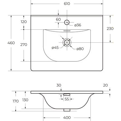 Умывальник BelBagno BB-8099-60