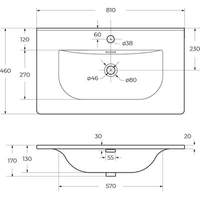 Умывальник BelBagno BB-8099-80