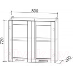 Шкаф навесной для кухни Интерлиния Компо ВШ80ст-720-2дв