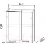 Шкаф навесной для кухни Интерлиния Компо ВШ60-720-2дв