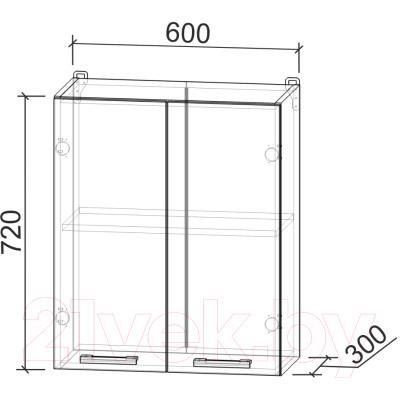 Шкаф навесной для кухни Интерлиния Компо ВШ60-720-2дв