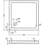 Душевой поддон Axus Kvadro 90x90 / PK-90