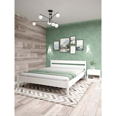 Двуспальная кровать EcoWood Стокгольм 160x200 / ECO.001.00062.160-200.W