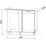Шкаф под мойку Интерлиния Компо НШ98-М.П