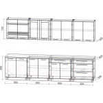 Кухонный гарнитур Интерлиния Мила Пластик 3.2 Б
