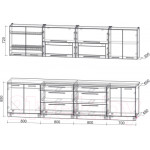 Кухонный гарнитур Интерлиния Мила Пластик 3.1 В