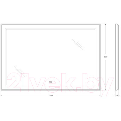 Зеркало BelBagno SPC-KRAFT-1200-800-LED-TCH-WARM