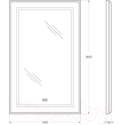 Зеркало BelBagno SPC-KRAFT-500-800-LED-TCH-WARM