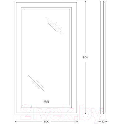 Зеркало BelBagno SPC-KRAFT-500-900-LED-TCH-WARM