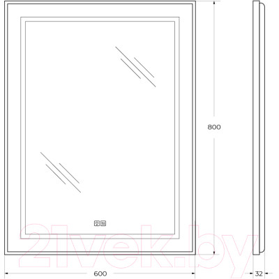 Зеркало BelBagno SPC-KRAFT-600-800-LED-TCH-WARM