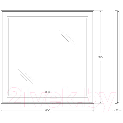 Зеркало BelBagno SPC-KRAFT-800-800-LED-TCH-WARM