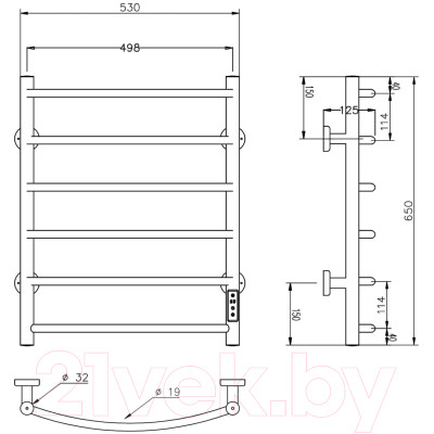 Полотенцесушитель электрический Roxen Santi BK-109A-6T / 11030-5365С