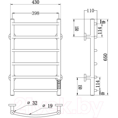 Полотенцесушитель электрический Roxen Santi BK-109AW-6T / 11030-4365W