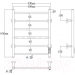 Полотенцесушитель электрический Roxen Caspia BK-109W-6T / 11070-5365B