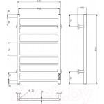 Полотенцесушитель электрический Roxen Caspia BK-109W-8T / 11070-5385W