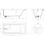 Ванна из искусственного камня Salini Cascata Kit 170x75 / 104313M