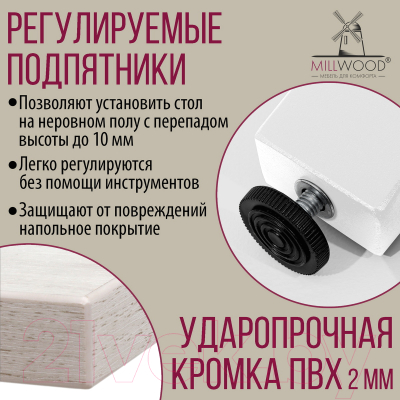 Обеденный стол Millwood Шанхай 90x90x75