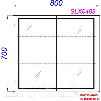 Шкаф с зеркалом для ванной Aqwella Simplex / SLX0408