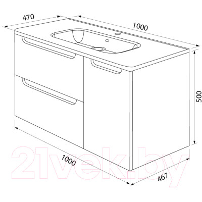 Тумба с умывальником IDDIS Edifice EDI10W1i95K