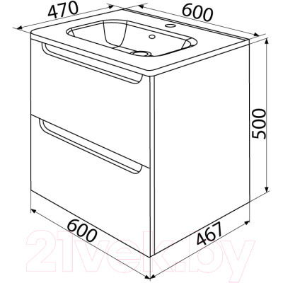 Тумба с умывальником IDDIS EDI60W0i95K