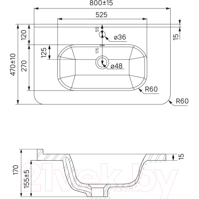 Тумба с умывальником IDDIS EDI80W0i95K