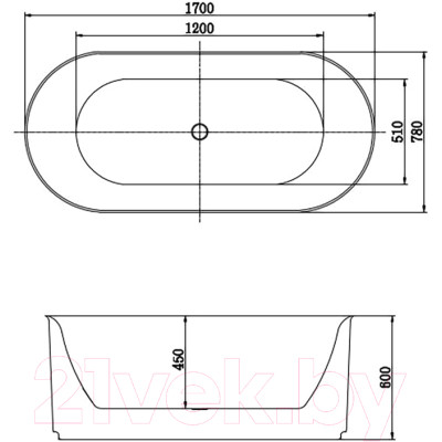 Ванна акриловая Aquatek Модена 78x170 / AQ-1163778