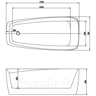 Ванна акриловая Aquatek Паола 78x170 / AQ-190778