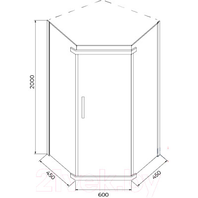 Душевой уголок IVA 90x90x200 / E1PC90Т