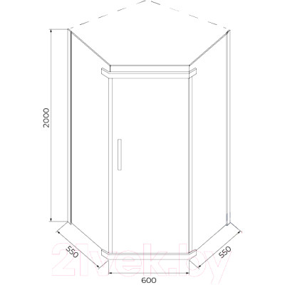 Душевой уголок IVA 100x100x200 / E1PC100Т