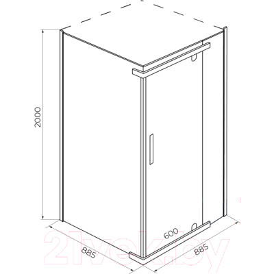 Душевой уголок IVA 90x90x200 / E1SC90Т