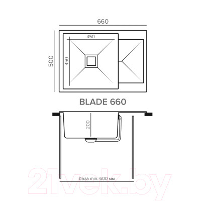 Мойка кухонная Tolero Blade-660