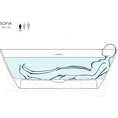 Ванна из искусственного камня Salini Sofia 185x90 / 102529MRF