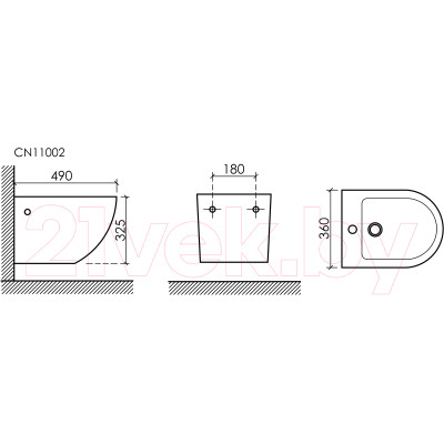 Биде подвесное Ceramica Nova Uno CN11002