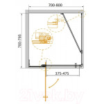 Душевой уголок Cezares SLIDER-AH-1-80-70/80-GRIGIO-BORO