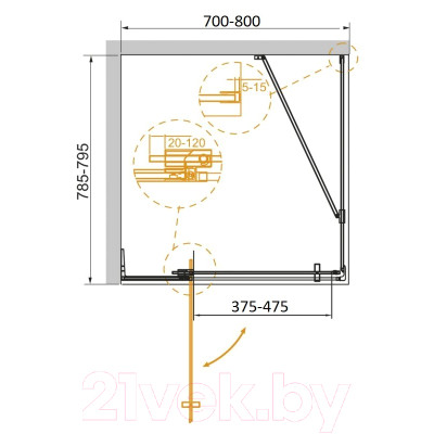 Душевой уголок Cezares SLIDER-AH-1-80-70/80-GRIGIO-BORO