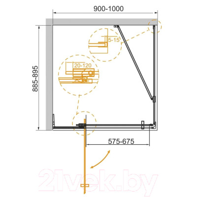 Душевой уголок Cezares SLIDER-AH-1-90-90/100-C-BORO