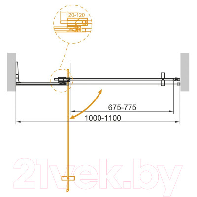 Душевая дверь Cezares SLIDER-B-1-100/110-C-BORO