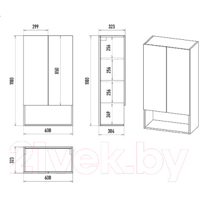 Шкаф для ванной Brevita Vega VEG-08060-011