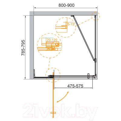 Душевой уголок Cezares SLIDER-AH-1-80-80/90-C-BORO