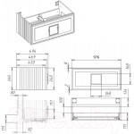 Тумба под умывальник La Fenice Cubo 97.6 / FNC-01-CUB-BG-100