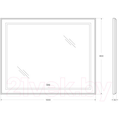 Зеркало BelBagno SPC-KRAFT-1000-800-LED-TCH-WARM