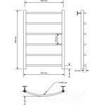 Полотенцесушитель водяной Indigo Arc 80x50 / LAW80-50