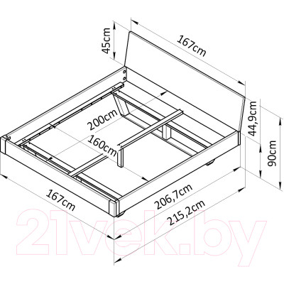 Двуспальная кровать Dipriz Дольче Вита 160x200 / Д.83125.1