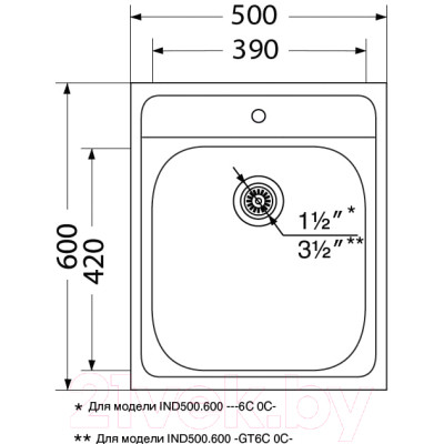 Мойка кухонная Ukinox Иннова IND500.600 -GT8C 0CS