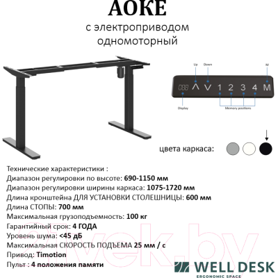 Письменный стол WellDesk WDЕ Evolution 139.5x80x1.8