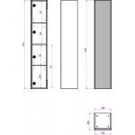 Шкаф-пенал для ванной La Fenice Terra 30x160 / FNC-05-TER-G-30