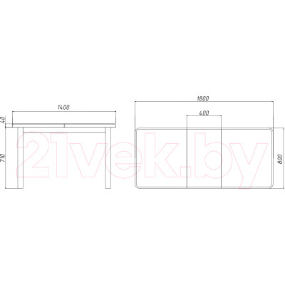 Обеденный стол Белдревизделие Бертран 140-180x80x75 дубовый