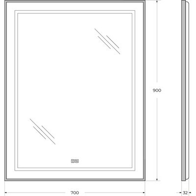 Зеркало BelBagno SPC-KRAFT-700-900-LED-TCH-WARM-NERO